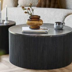 House Nordic Salontafel Rota Marmerlook Donkerbruin ø80cm