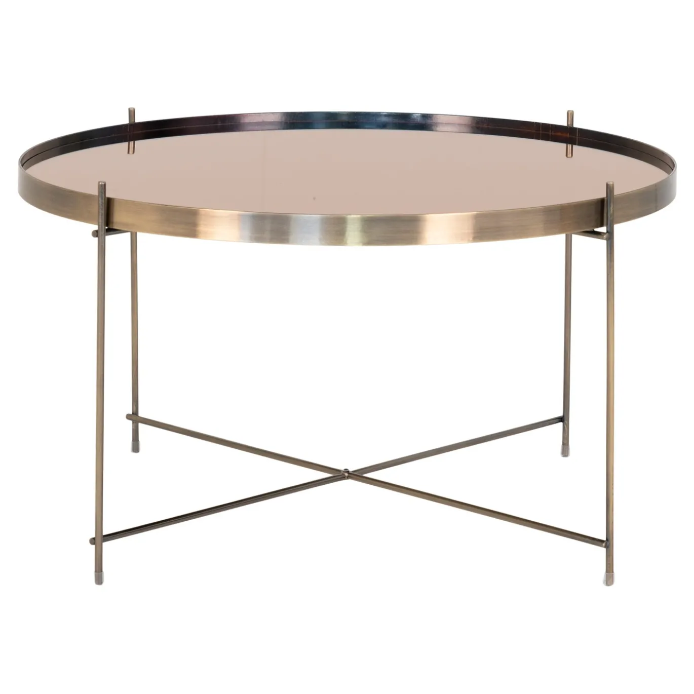 House Nordic Salontafel Venezia Messing Glas/Staal Ø70cm