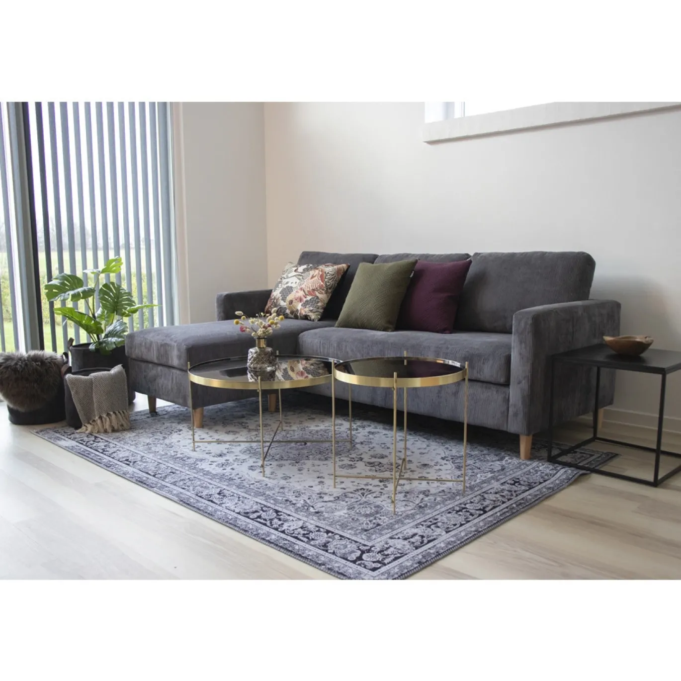 House Nordic Salontafel Venezia Messing Glas/Staal Ø70cm