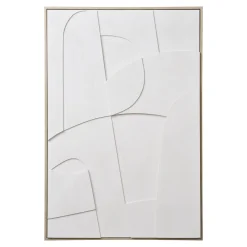 House Nordic Schilderij Madeline Relief Canvas Wit A 60x90cm