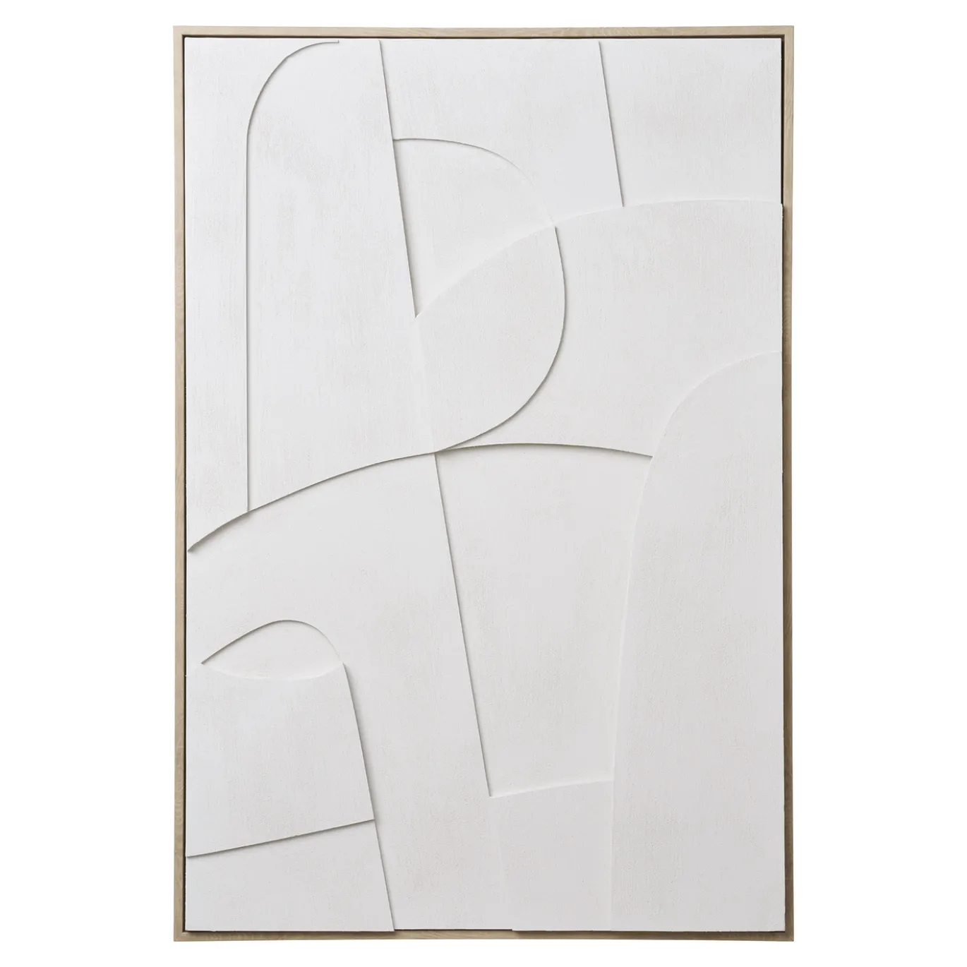 House Nordic Schilderij Madeline Relief Canvas Wit A 60x90cm