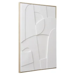 House Nordic Schilderij Madeline Relief Canvas Wit A 60x90cm