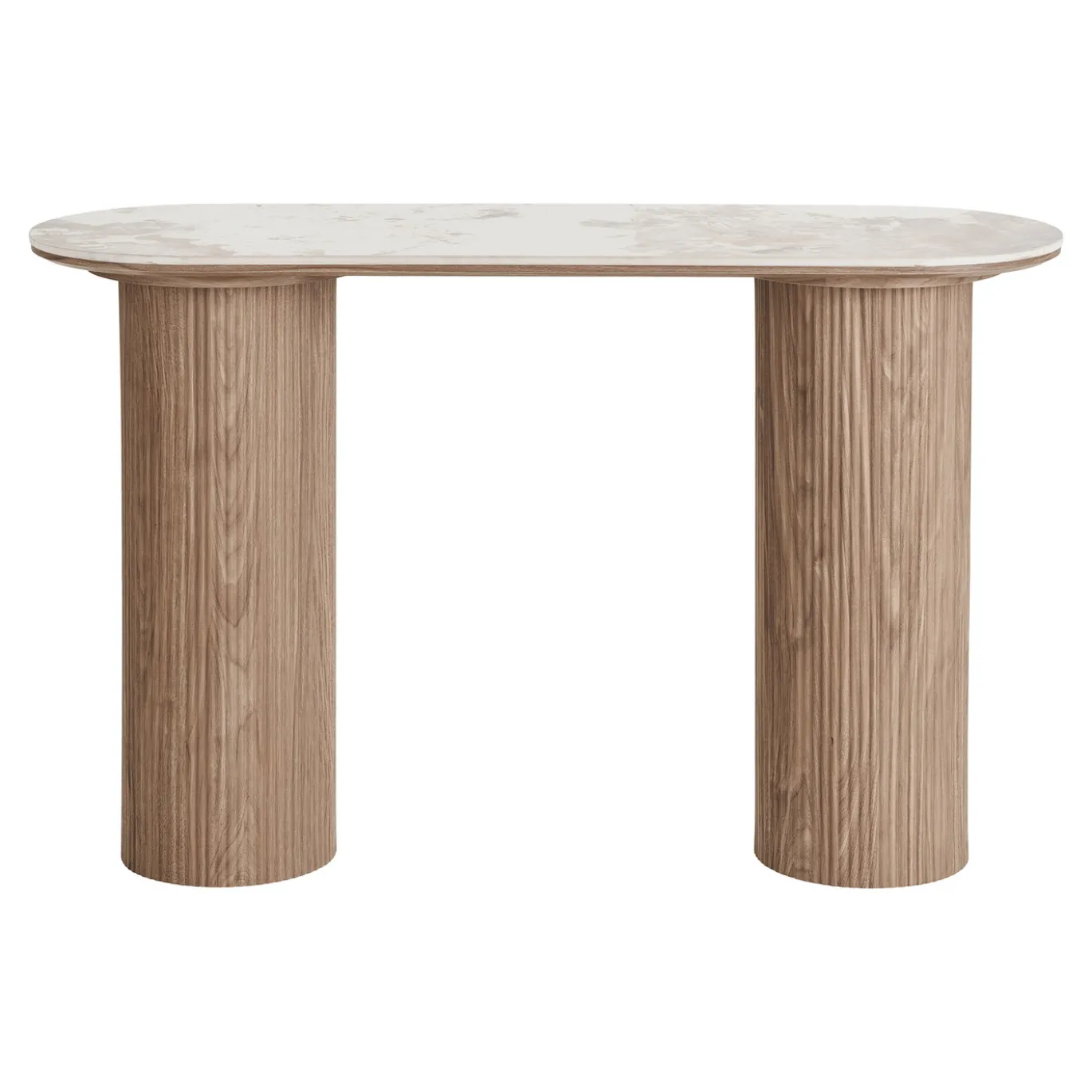 House Nordic Sidetable Athens Keramisch Wit/Bruin 120cm