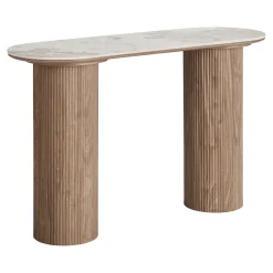 House Nordic Sidetable Athens Keramisch Wit/Bruin 120cm