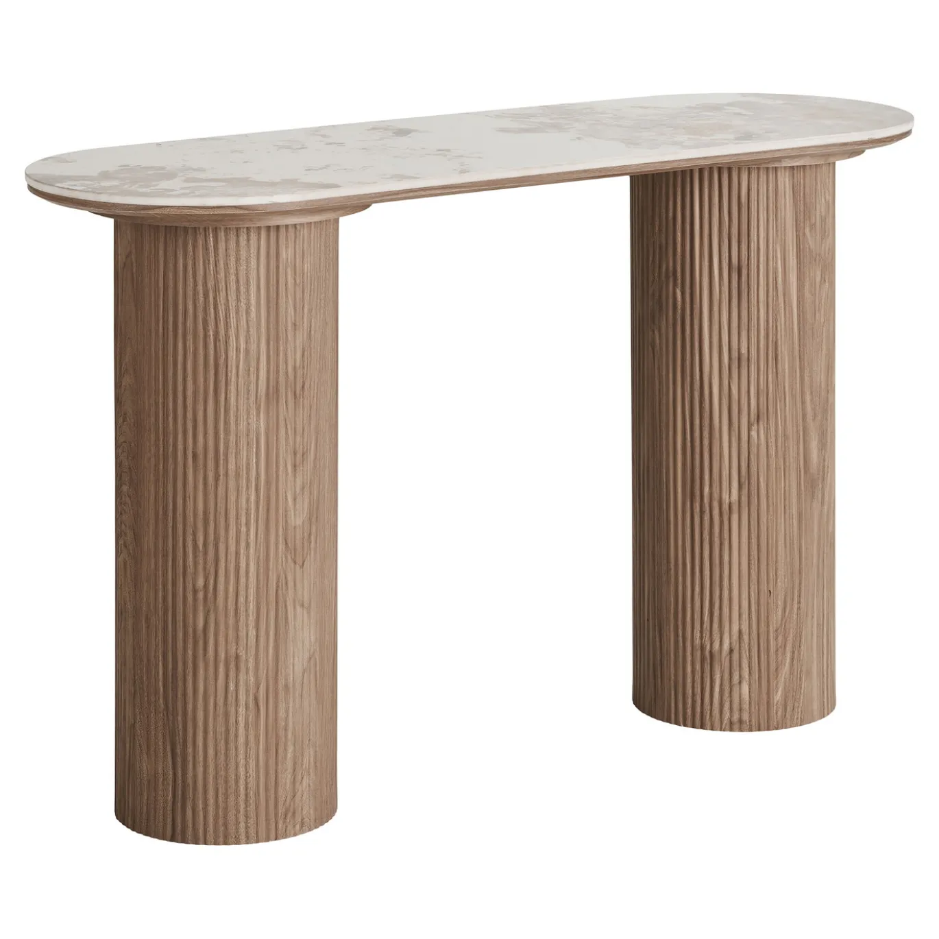 House Nordic Sidetable Athens Keramisch Wit/Bruin 120cm