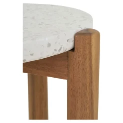 House Nordic Sidetable Terracina Acacia Naturel/Wit Ø37cm