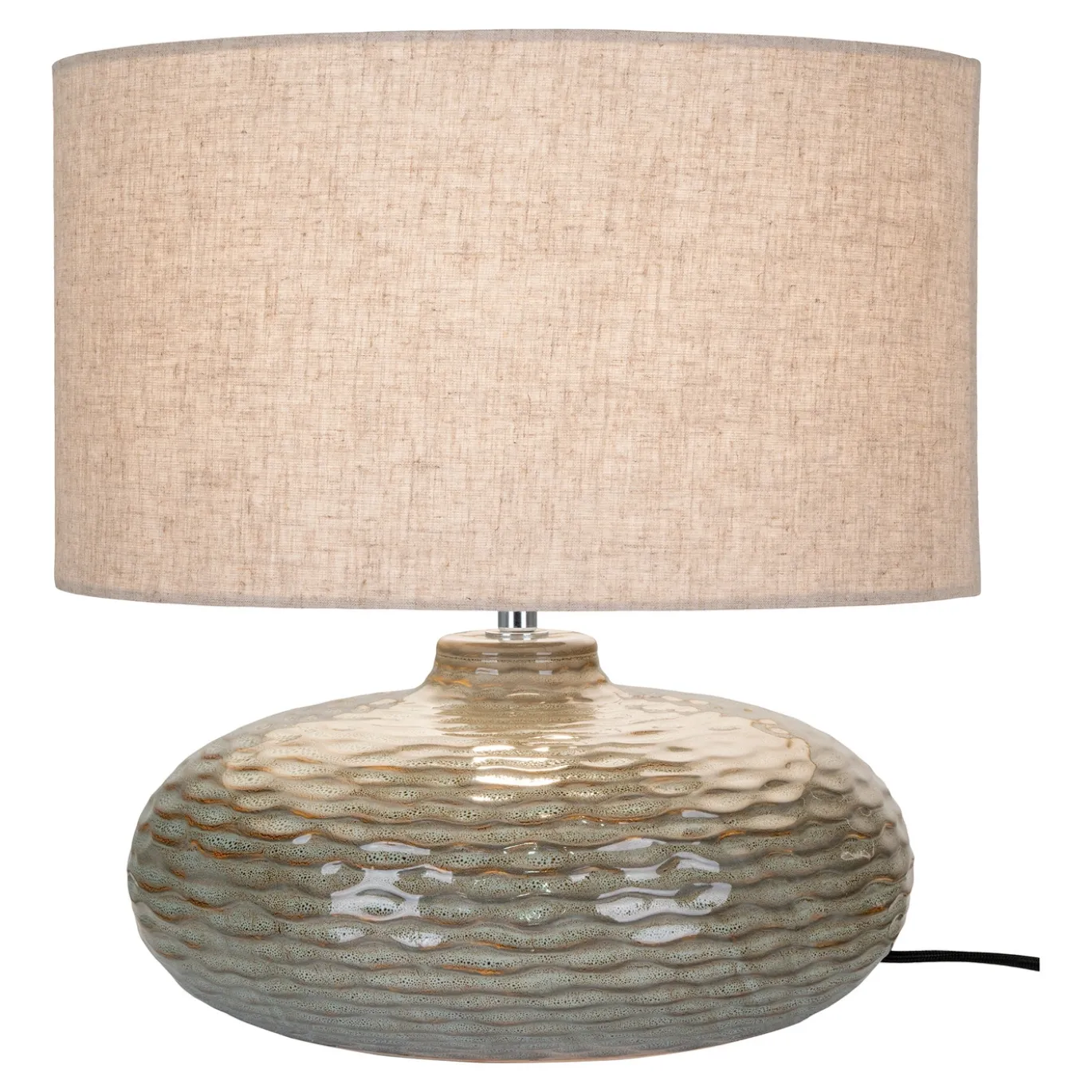 House Nordic Tafellamp Oldham Groen Keramiek met Lampenkap