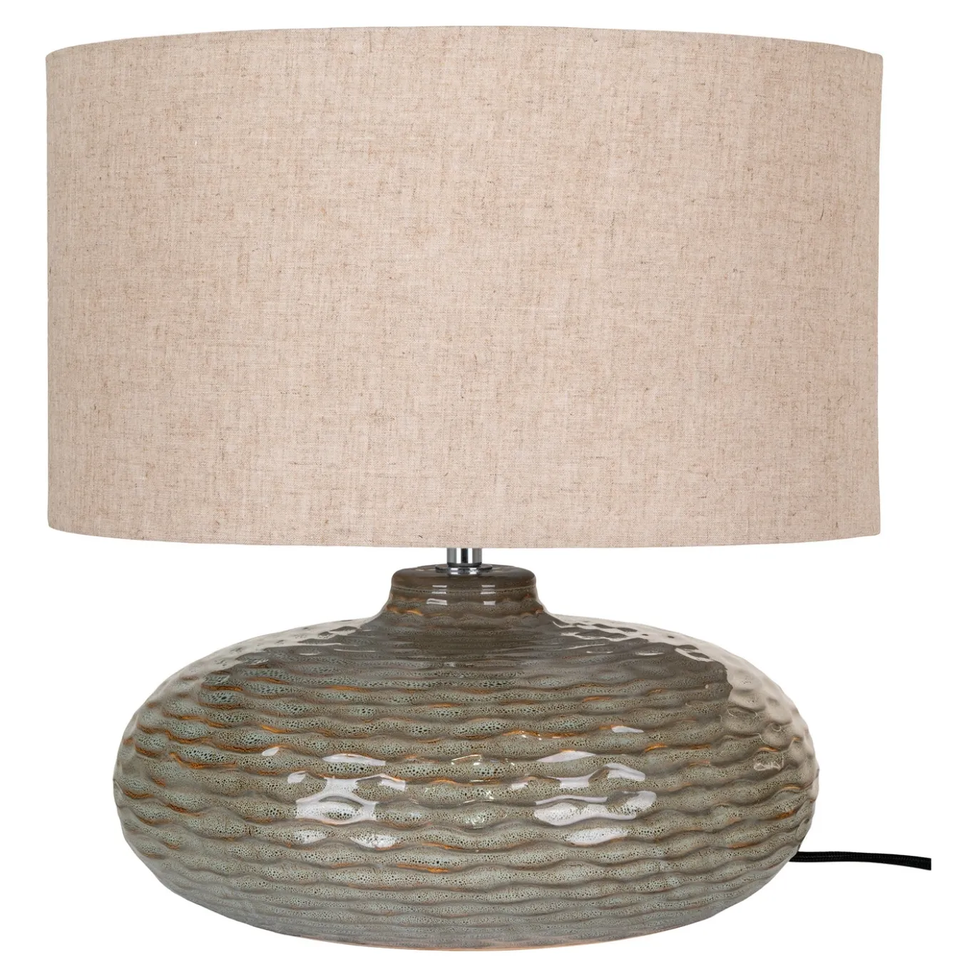 House Nordic Tafellamp Oldham Groen Keramiek met Lampenkap