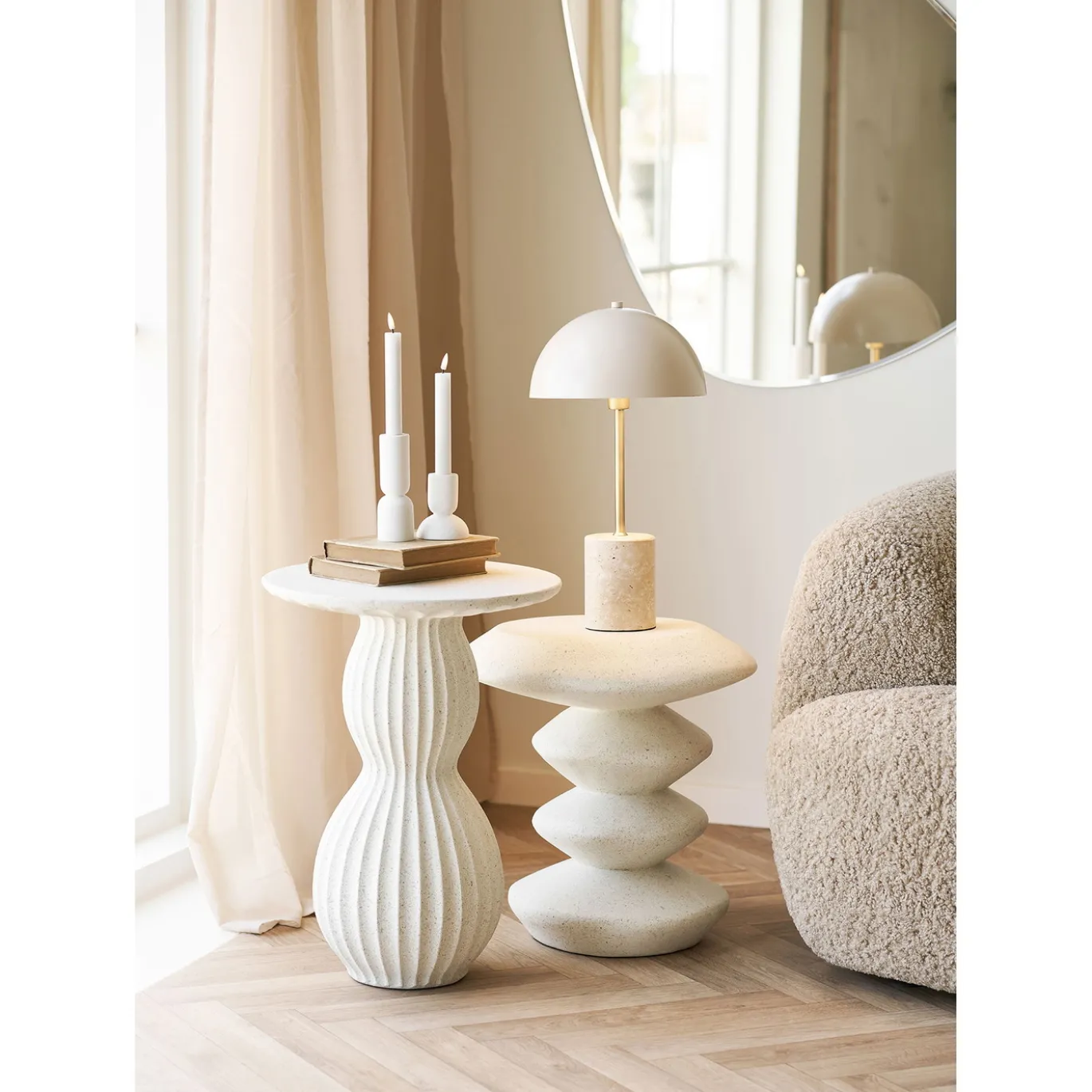 House Nordic Tafellamp Sheffield Metaal Beige