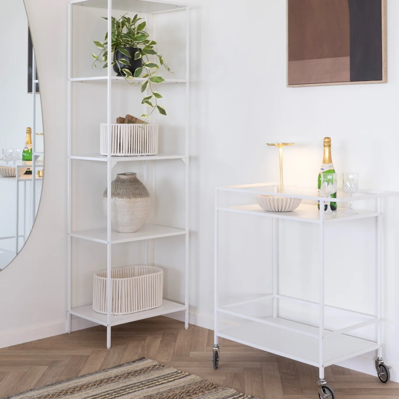 House Nordic Trolley Vita Wit 68x40x79cm