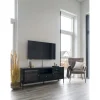 House Nordic Tv-Meubel Dalby Zwart Staal met Glas