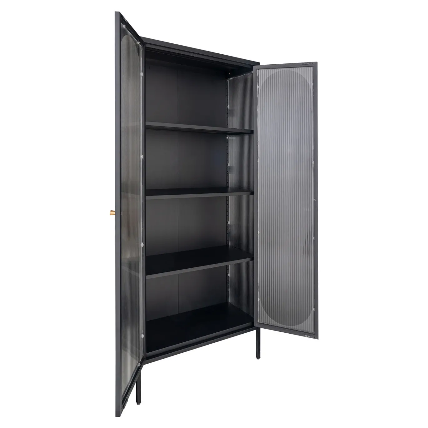 House Nordic Vitrinekast Adelaide 80x180cm Staal Zwart