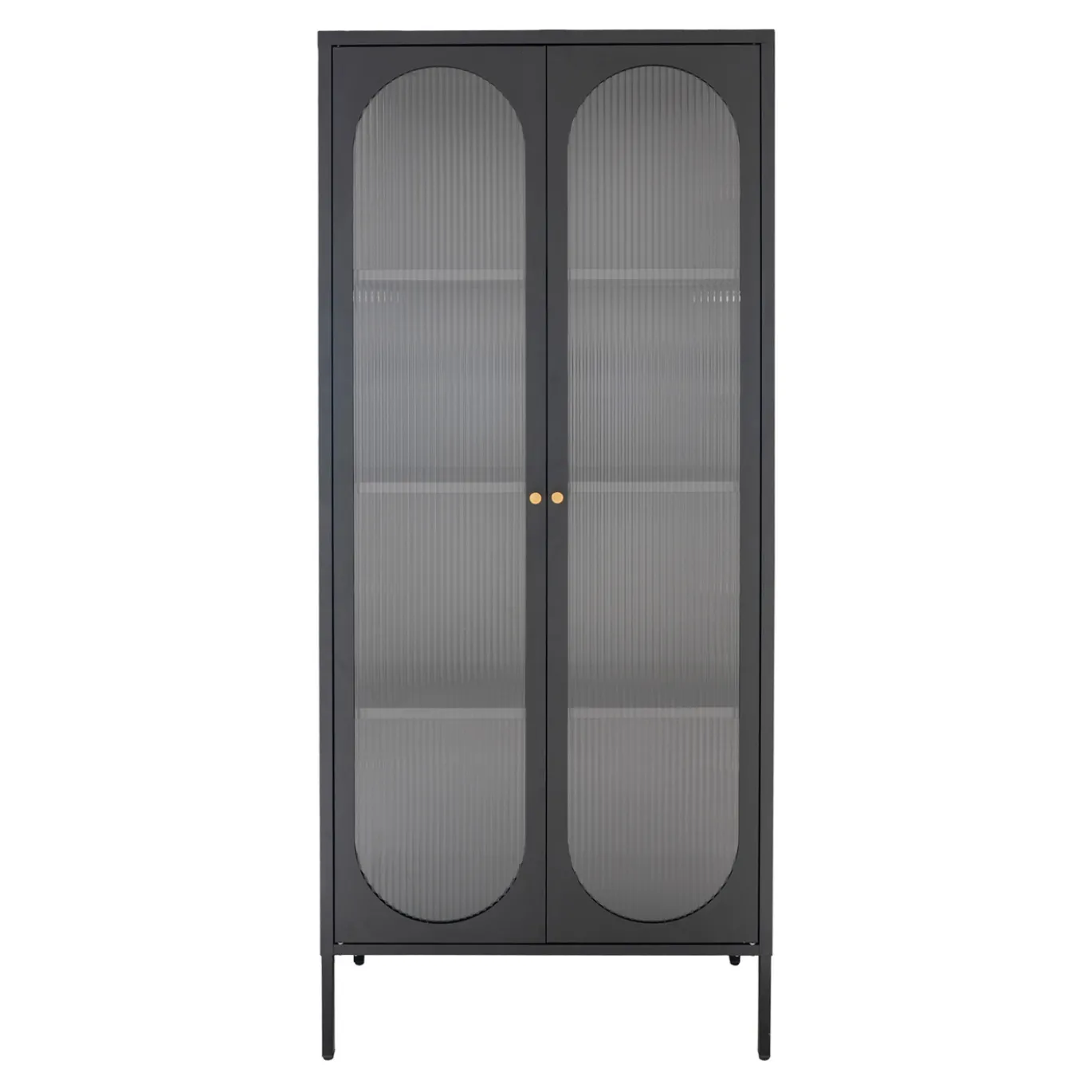 House Nordic Vitrinekast Adelaide 80x180cm Staal Zwart