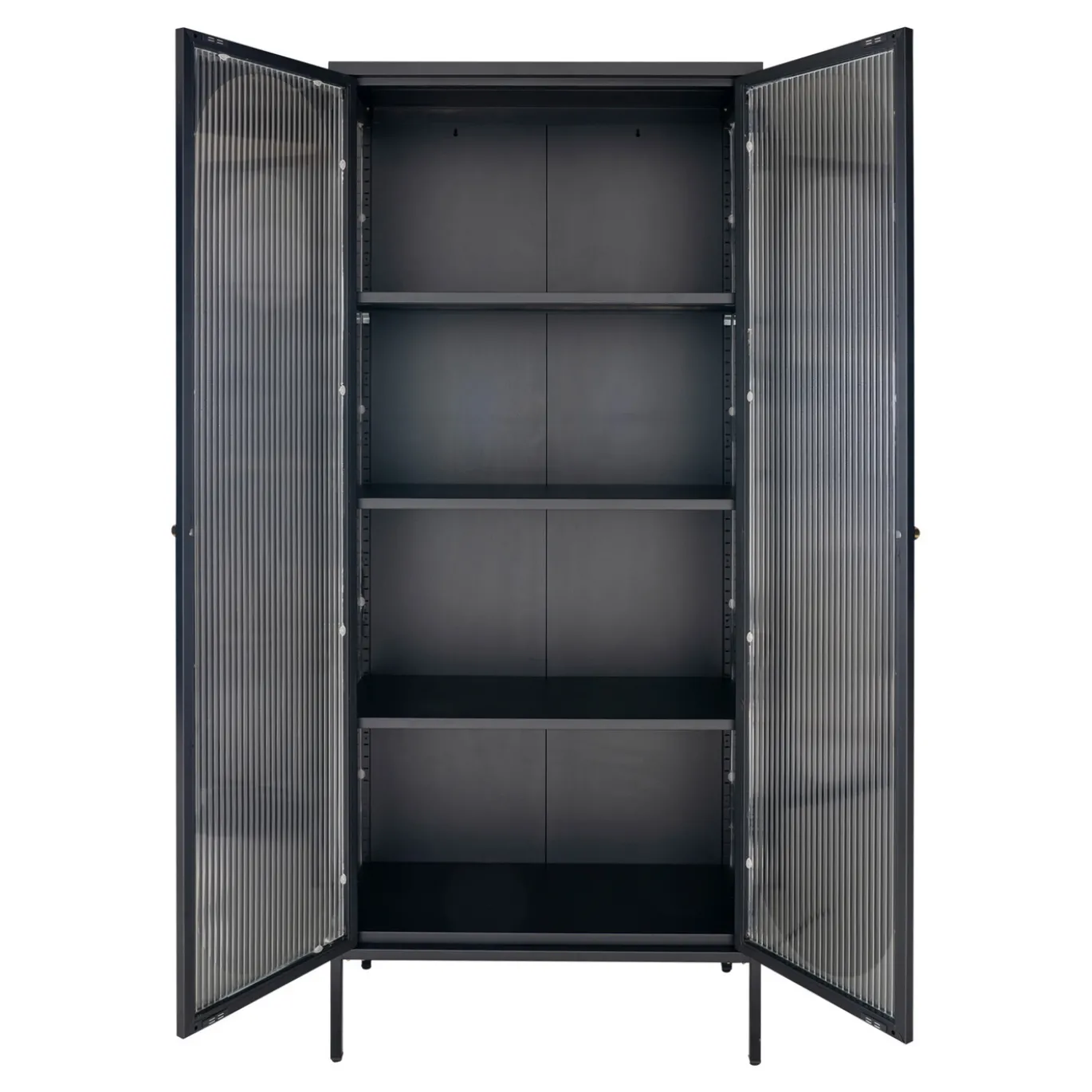 House Nordic Vitrinekast Adelaide 80x180cm Staal Zwart