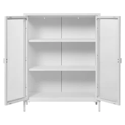 House Nordic Vitrinekast Brisbane Staal Wit 101cm