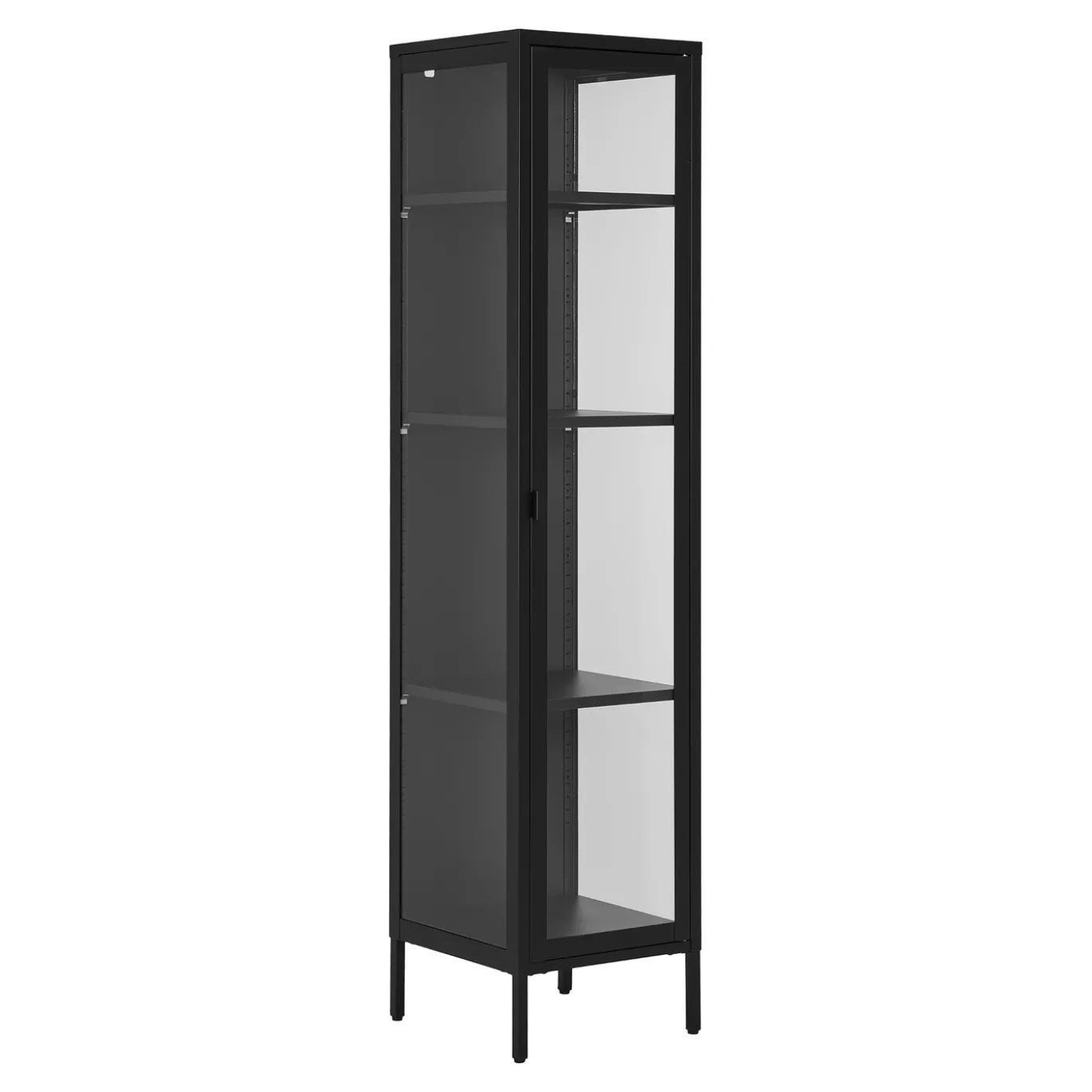 House Nordic Vitrinekast Brisbane Slim Staal Zwart 180cm
