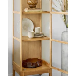 House Nordic Vitrinekast Zamora 1-Deurs Glas Naturel