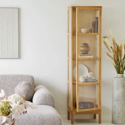 House Nordic Vitrinekast Zamora 1-Deurs Glas Naturel