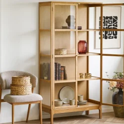 House Nordic Vitrinekast Zamora 2-Deurs Glas Naturel 180cm