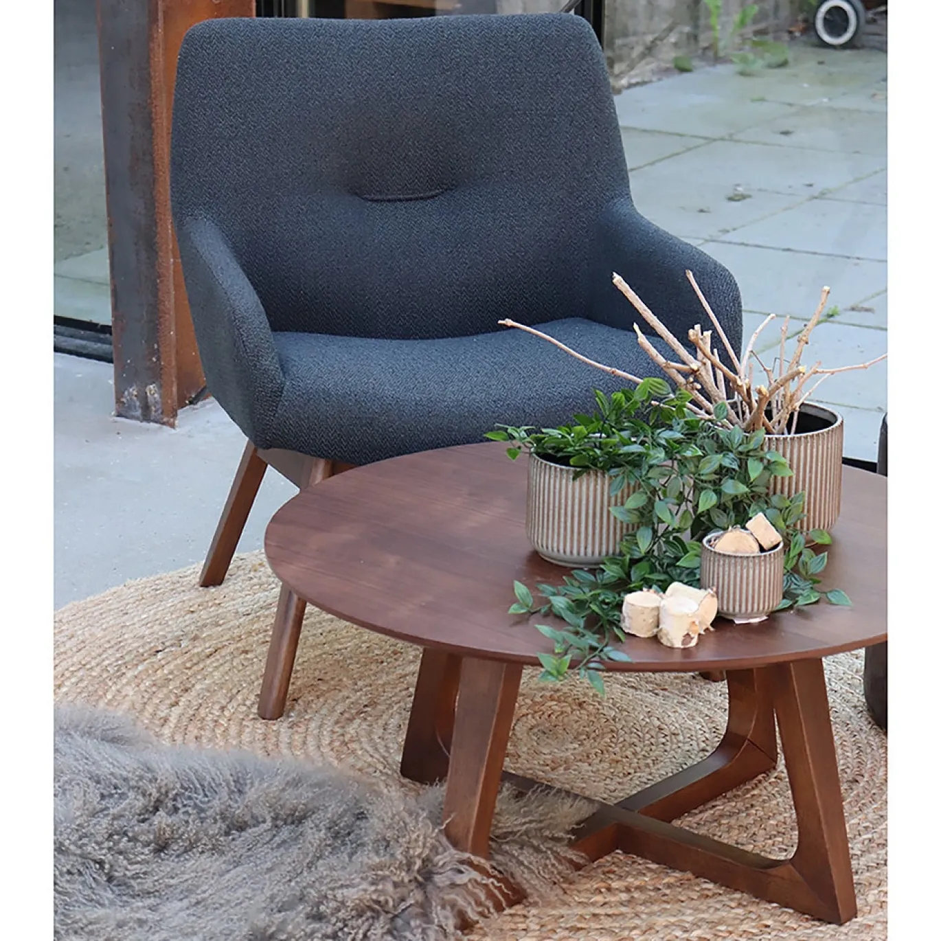 House Nordic Vloerkleed Bombay Jute Naturel Ø150cm