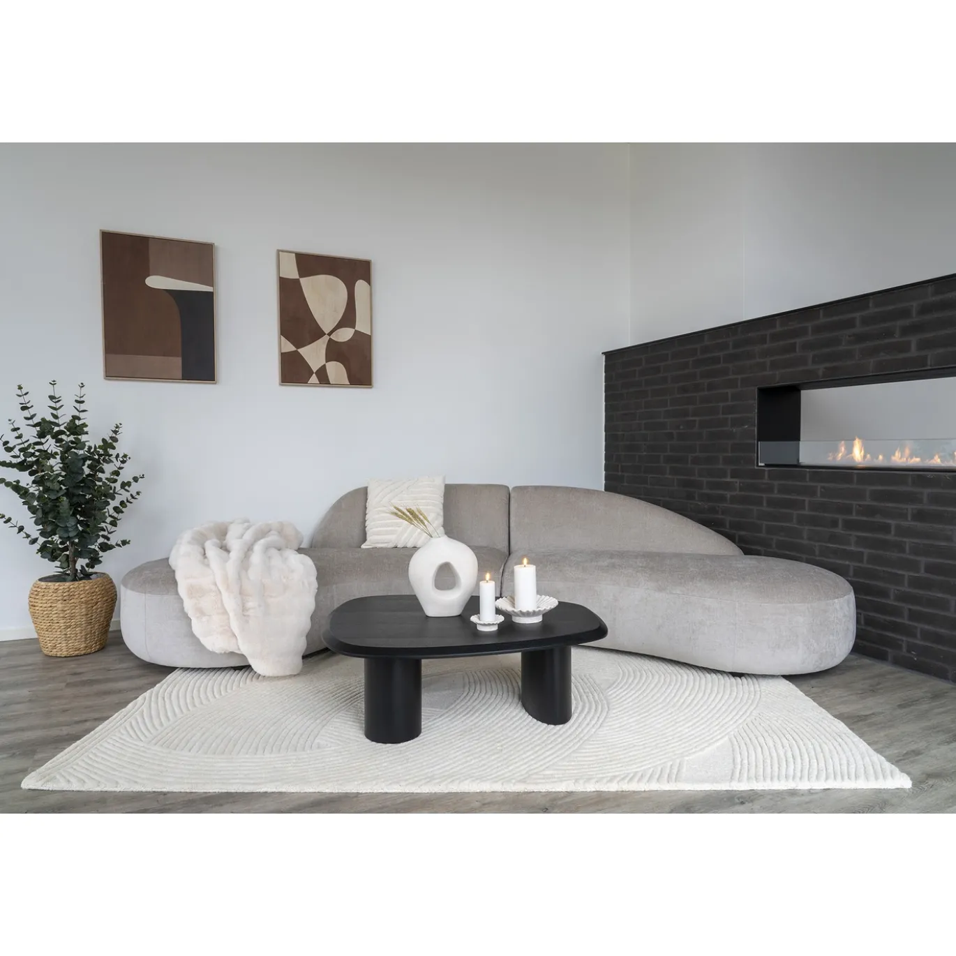 House Nordic Vloerkleed Pune Ivoor 160x230cm
