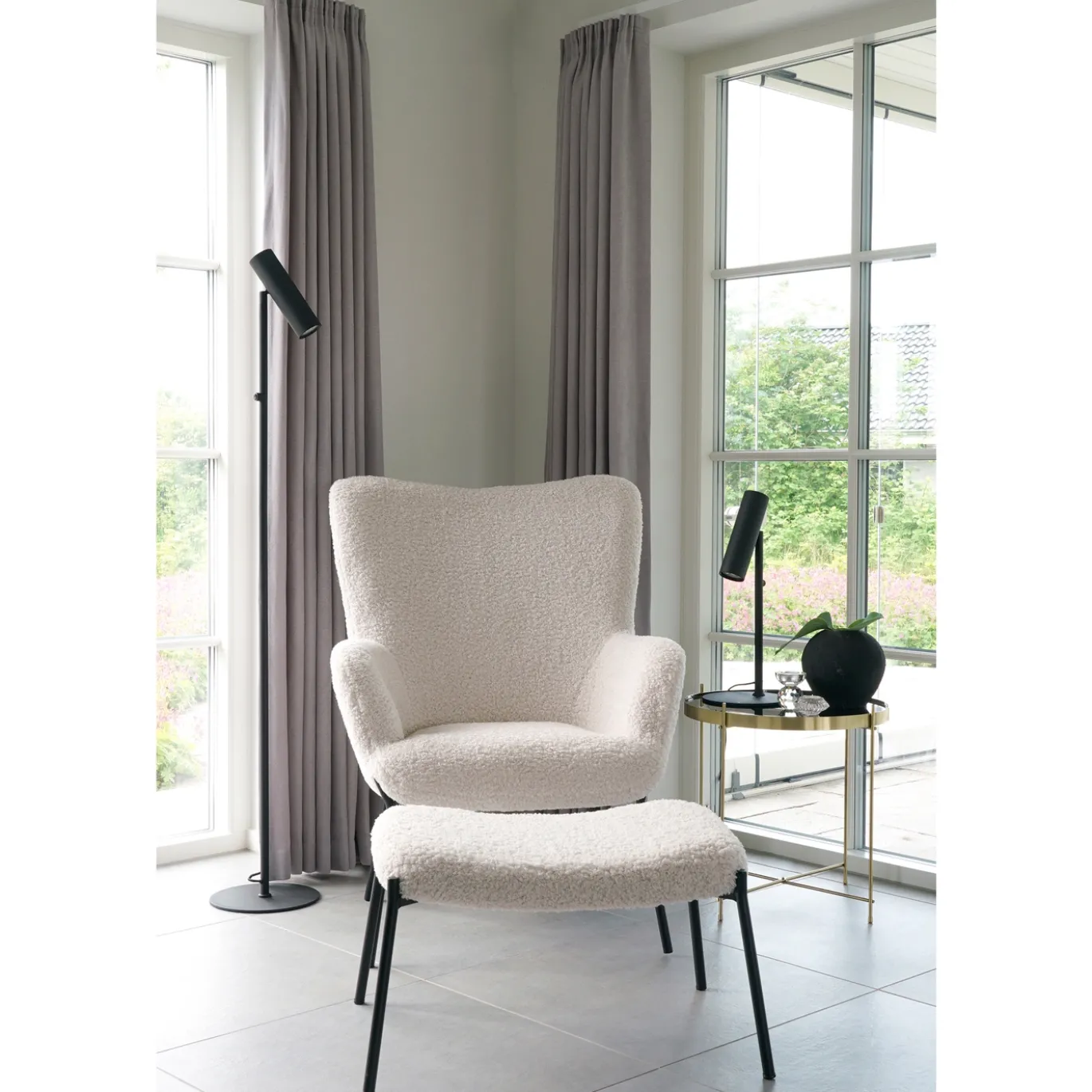 House Nordic Vloerlamp Paris Zwart