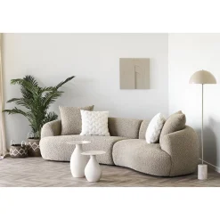 House Nordic Vloerlamp Sheffield Marmer/Metaal Beige