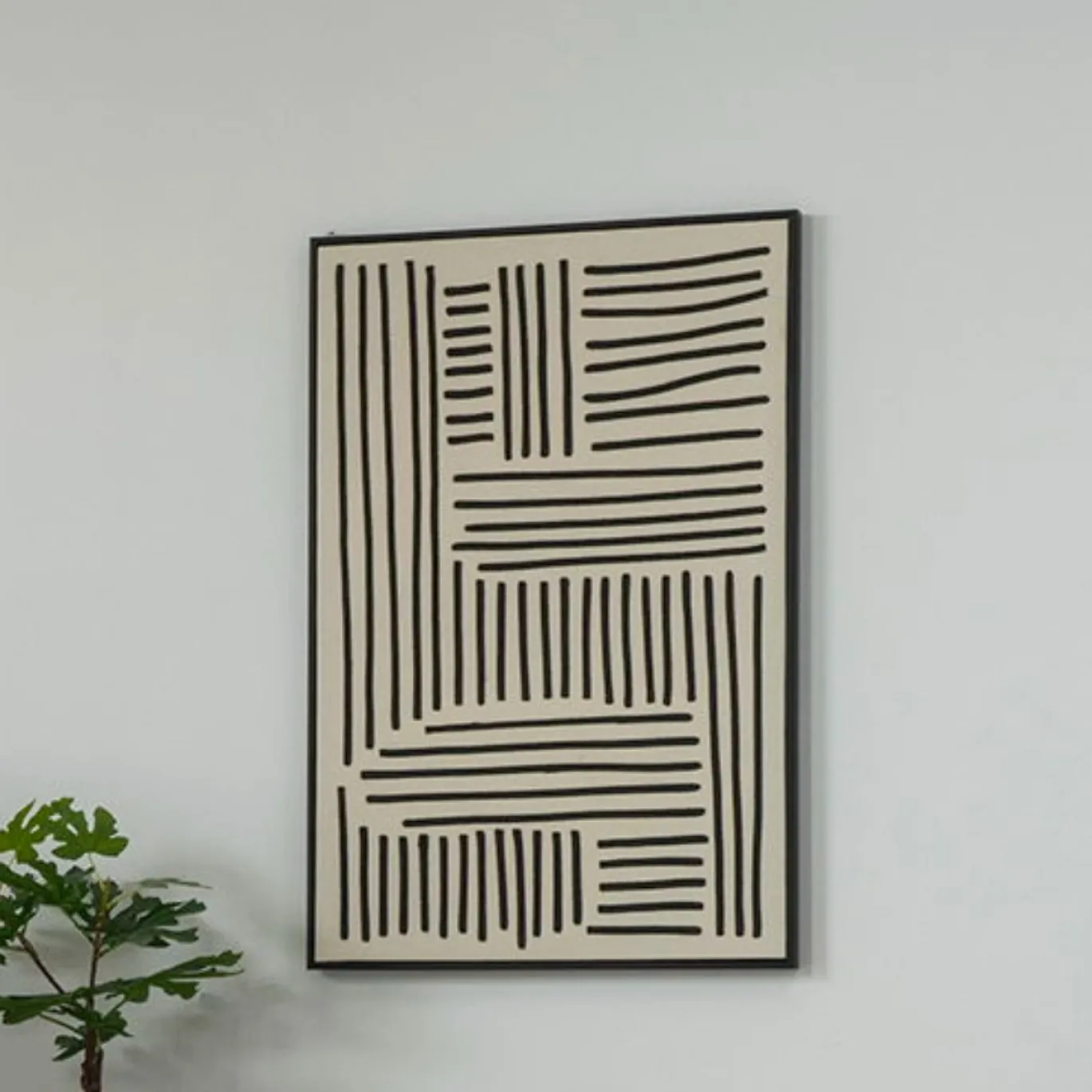 House Nordic Wanddecoratie Canvas Lipari A MDF Zwart/Beige