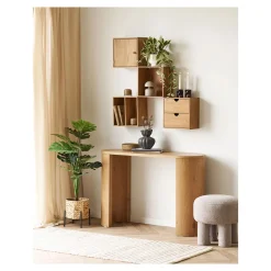 House Nordic Wandkastje Townsville Naturel Met Lades 30x30cm