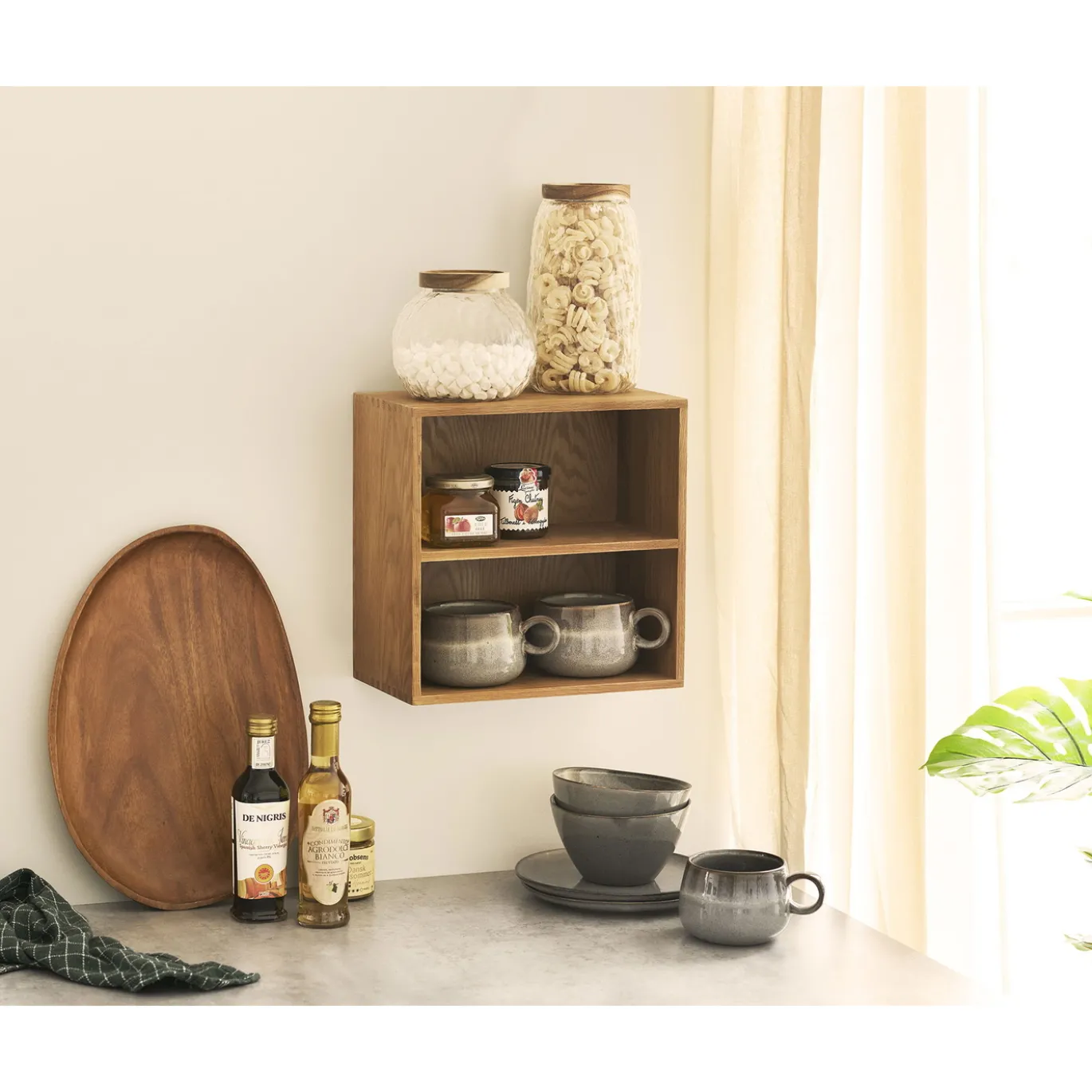 House Nordic Wandkastje Townsville Naturel Met Vakken 30x30cm