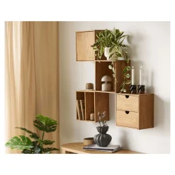 House Nordic Wandkastje Townsville Naturel Met Vakken 30x30cm