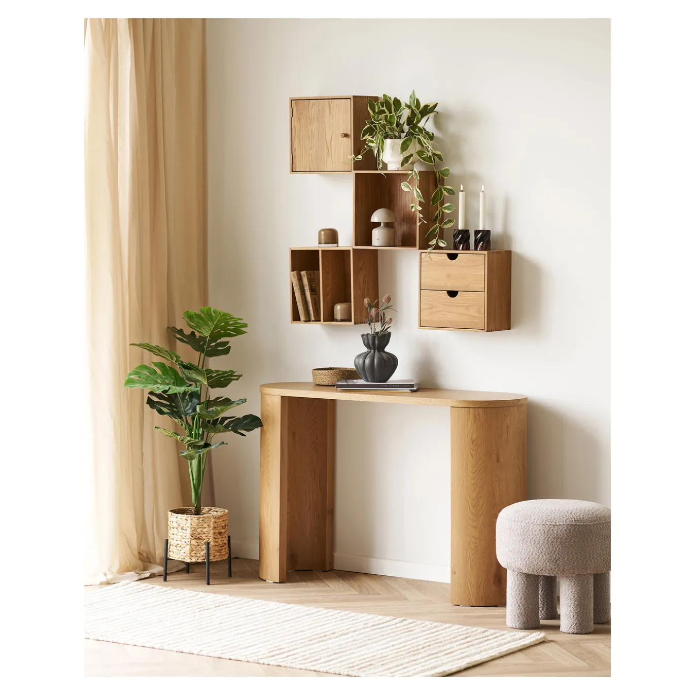 House Nordic Wandkastje Townsville Naturel met Deur 30x30cm