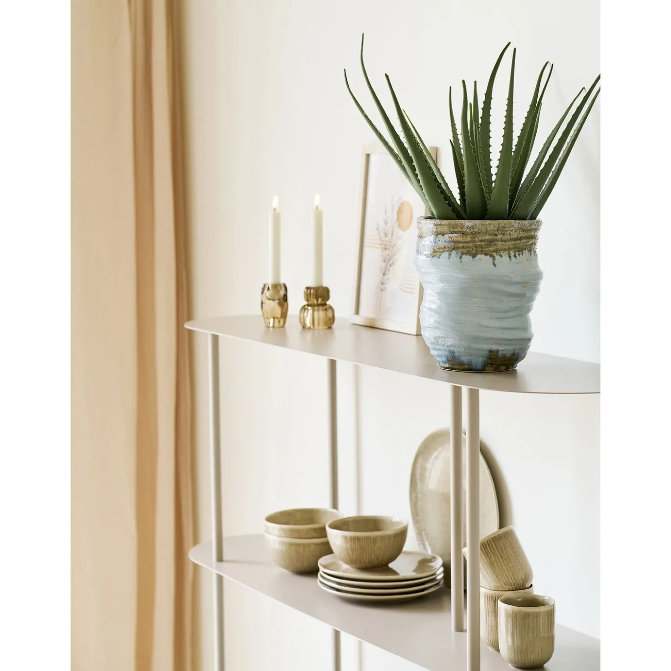 House Nordic Wandkast Rieti 5-Planken Metaal Zand 139cm