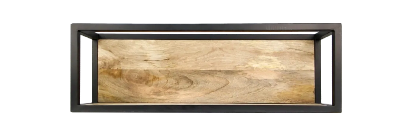HSM Collection Wandbox Levels 75x25cm Mangohout/Ijzer