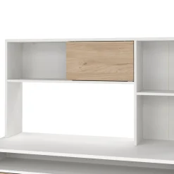 Kantoorbureau Function Plus Wit Jackson Hickory Met Bovenkast - Giga Living