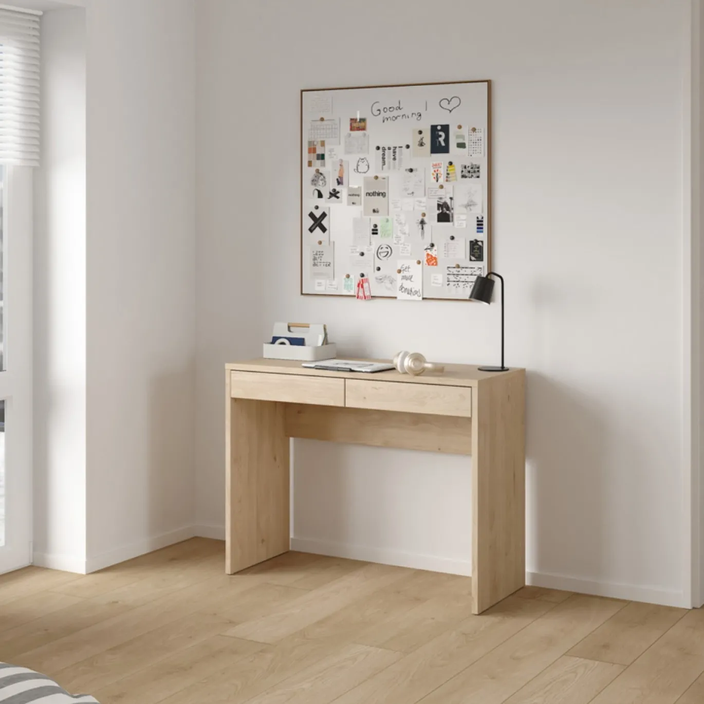 Kantoorbureau Function Plus Jackson Hickory 2-lades - Giga Living