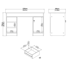 Kantoorbureau Function Plus Wit Jackson Hickory - Giga Living