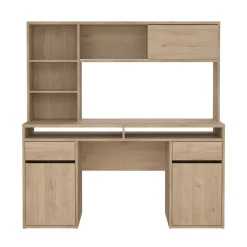 Kantoorbureau Function Plus Jackson Hickory Met Bovenkast - Giga Living