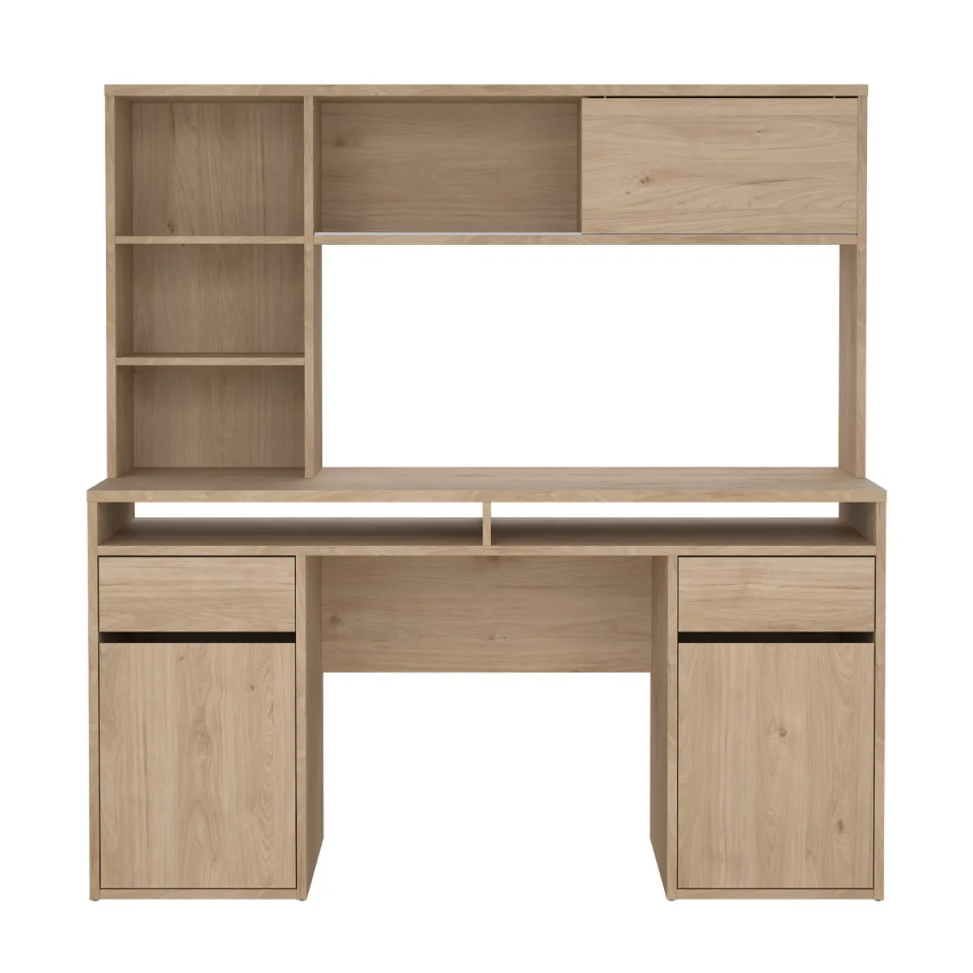 Kantoorbureau Function Plus Jackson Hickory Met Bovenkast - Giga Living