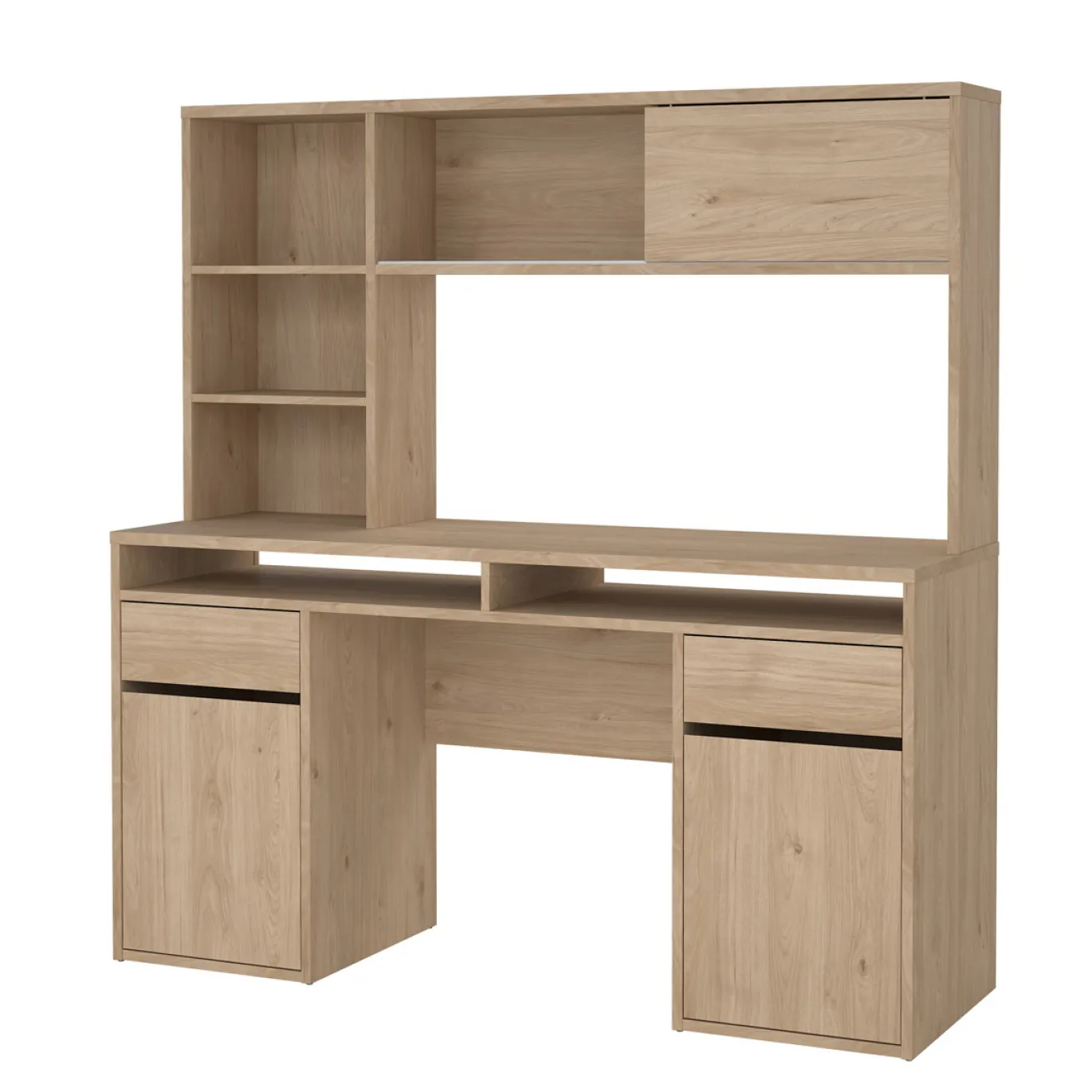 Kantoorbureau Function Plus Jackson Hickory Met Bovenkast - Giga Living