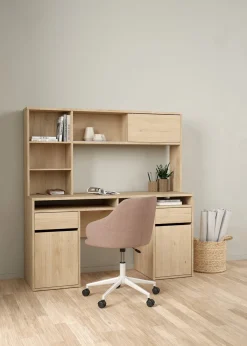 Kantoorbureau Function Plus Jackson Hickory Met Bovenkast - Giga Living