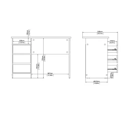 Kantoorbureau Function Plus Wit Hoogglans 102cm - Giga Living