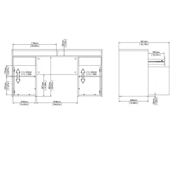Kantoorbureau Function Plus Jackson Hickory 150cm - Giga Living