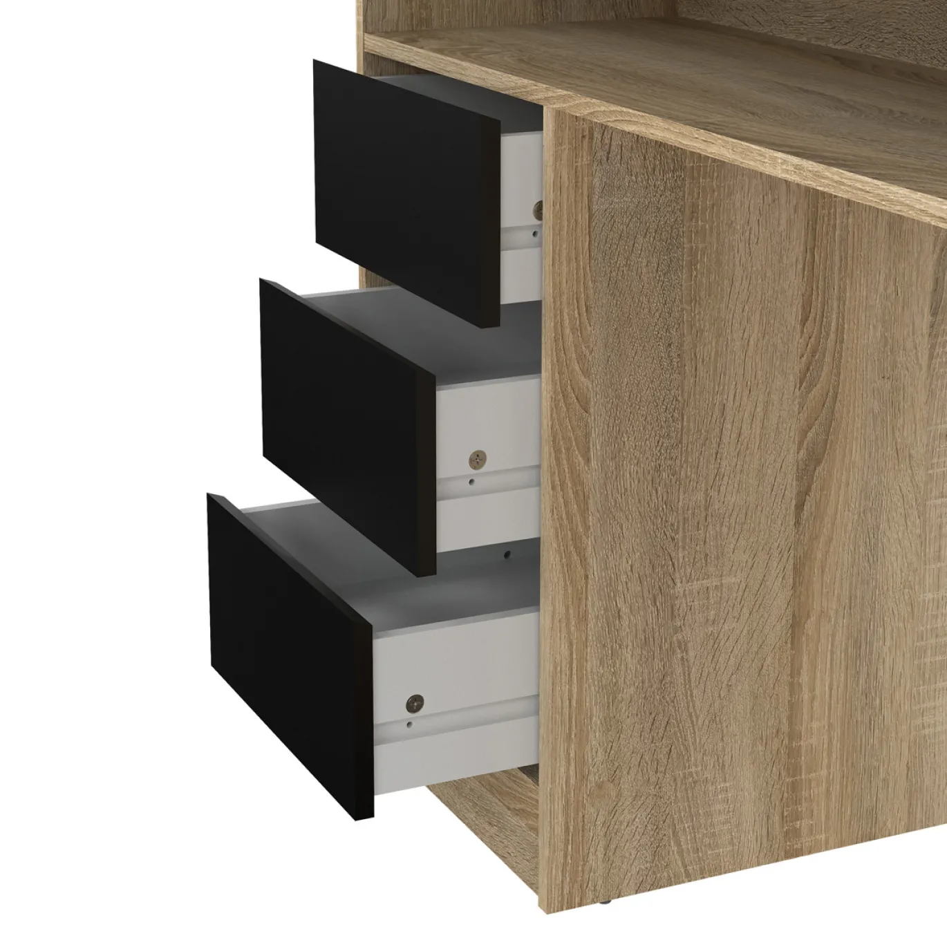 Kantoorbureau Function Plus Zwart/Naturel - Giga Living