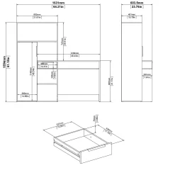 Kantoorbureau Function Plus Wit/Naturel - Giga Living