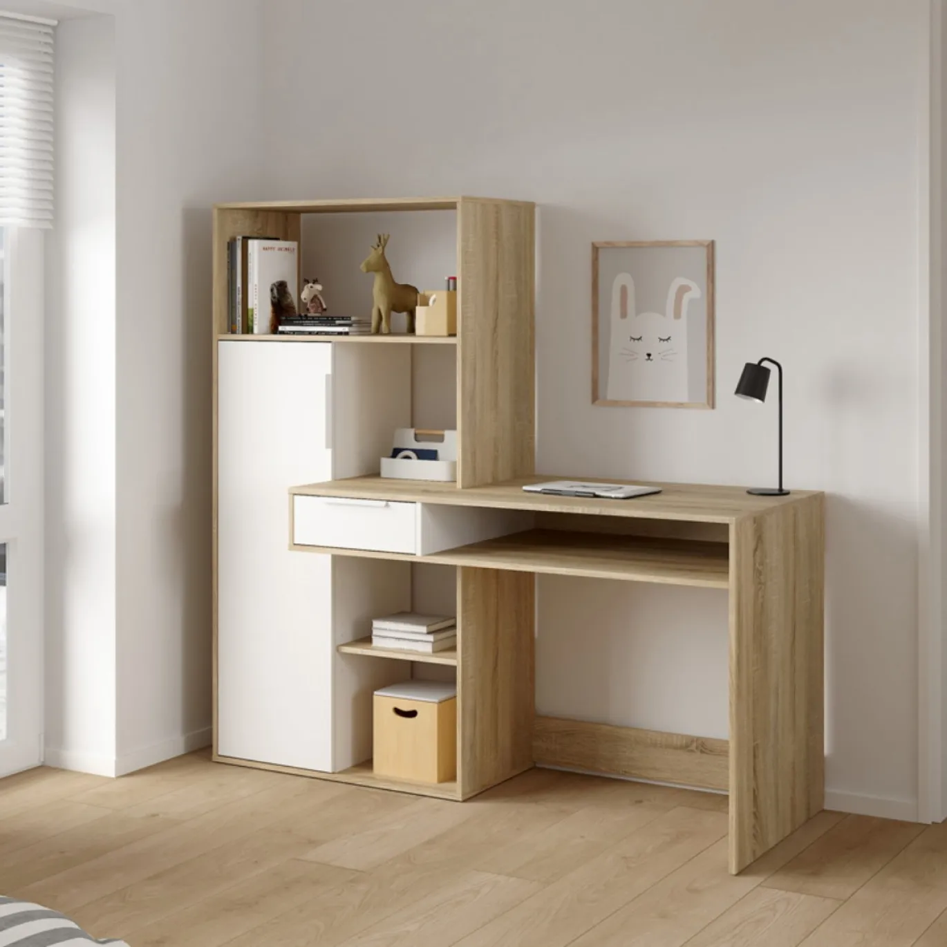 Kantoorbureau Function Plus Wit/Naturel - Giga Living
