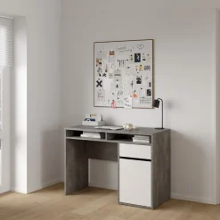 Kantoorbureau Function Plus Oxide Beton Wit Hoogglans - Giga Living