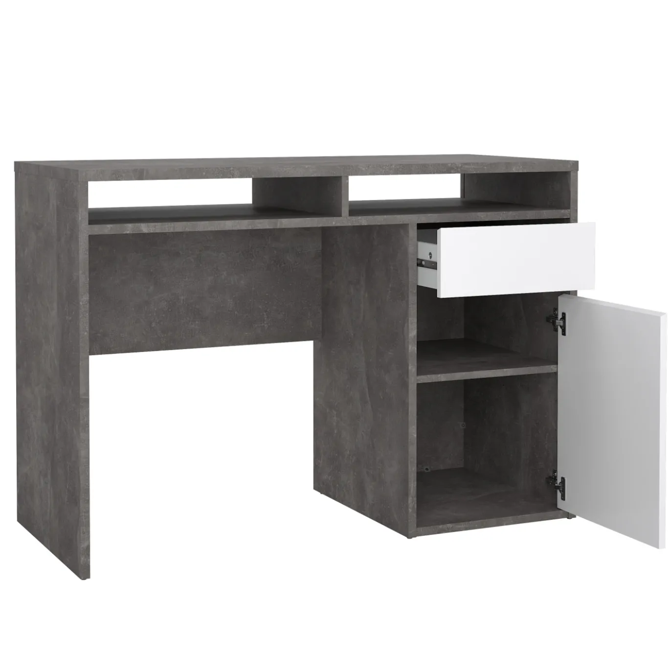 Kantoorbureau Function Plus Oxide Beton Wit Hoogglans - Giga Living