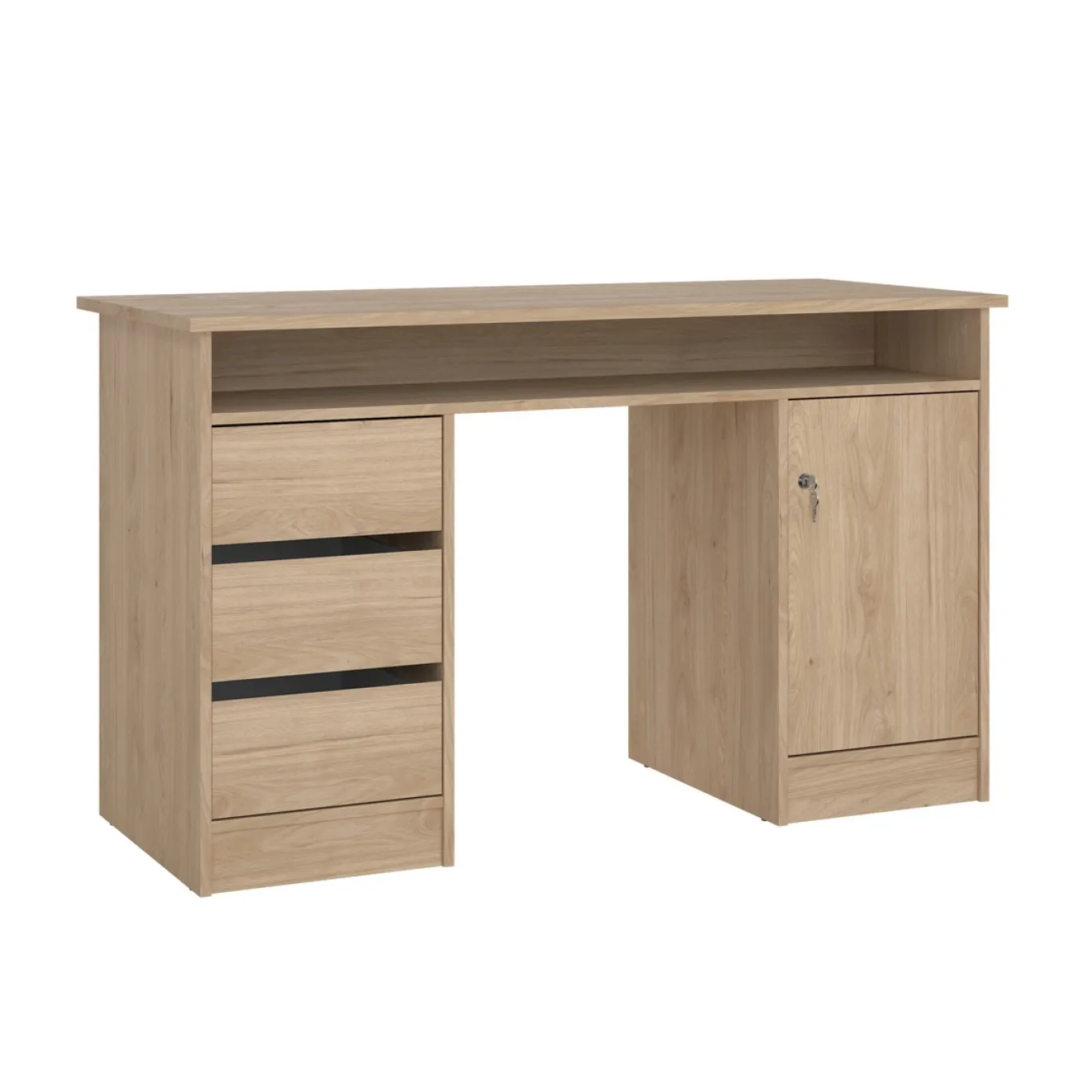 Kantoorbureau Function Plus Jackson Hickory Dicht + 3-lades - Giga Living
