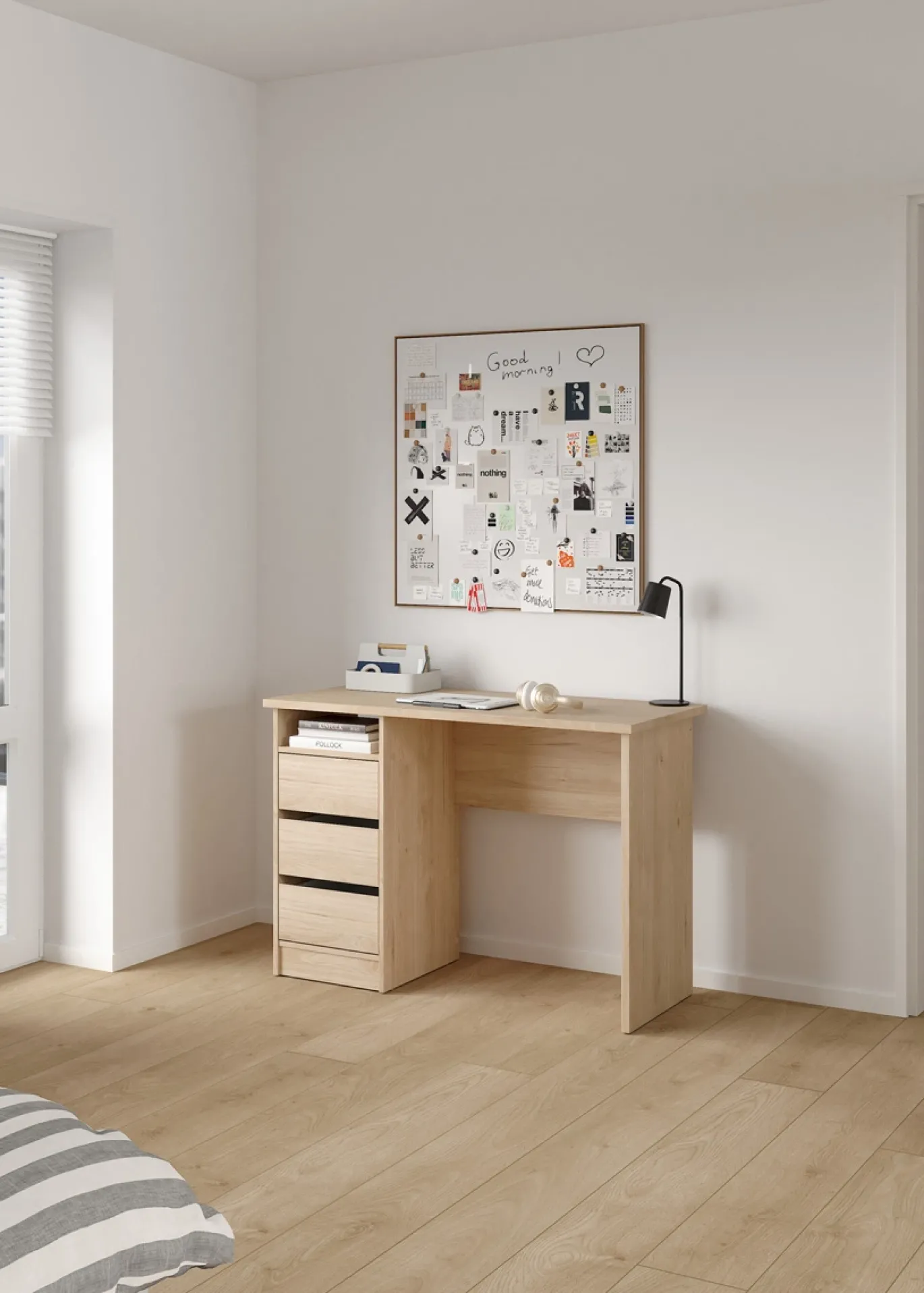 Kantoorbureau Function Plus Jackson Hickory 3-lades - Giga Living